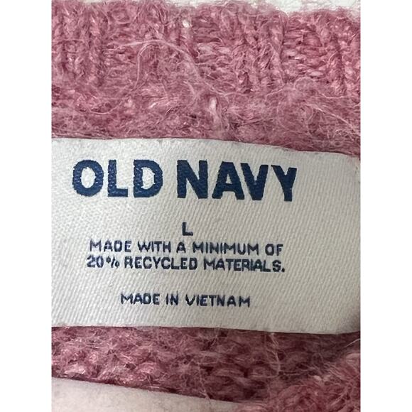 Old Navy Women’s Size L Pink Knit Sweater Soft Cozy Pullover Casual Fall Winter - Picture 3 of 8